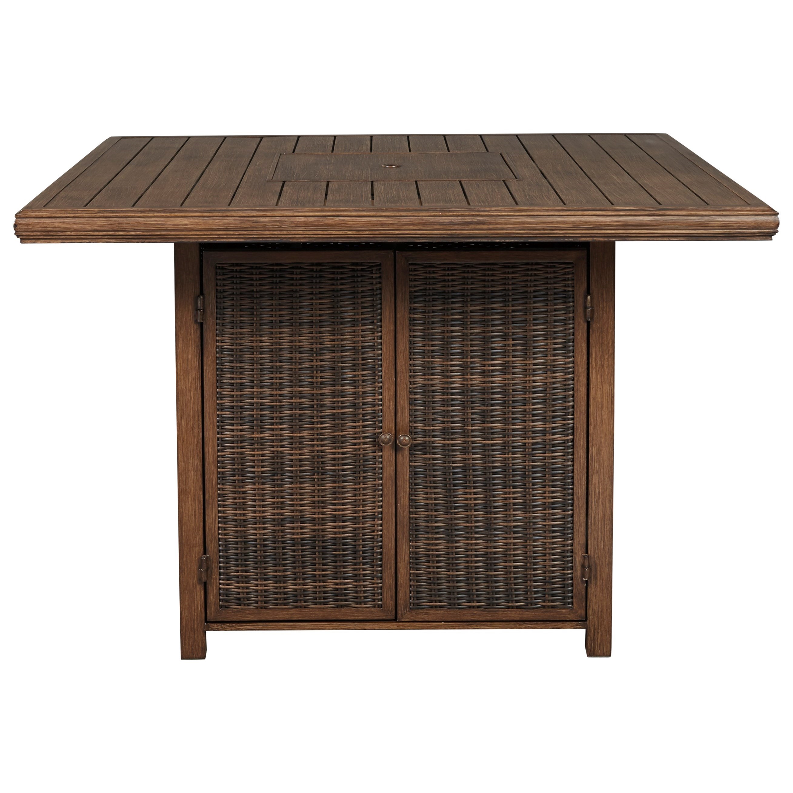 Ashley paradise trail bar hot sale table with fire pit